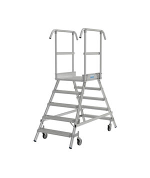 Podesta hliníková, pojazdné schody obojstranné, 2x5 stupňov KRAUSE