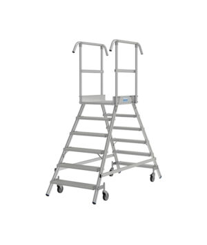 Podesta hliníková, pojazdné schody obojstranné, 2x6 stupňov KRAUSE