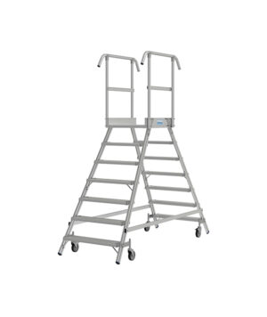 Podesta hliníková, pojazdné schody obojstranné, 2x7 stupňov KRAUSE