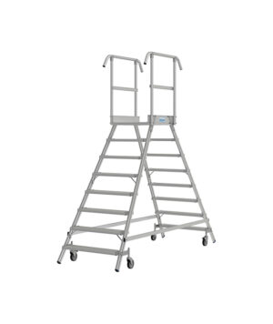 Podesta hliníková, pojazdné schody obojstranné, 2x8 stupňov KRAUSE