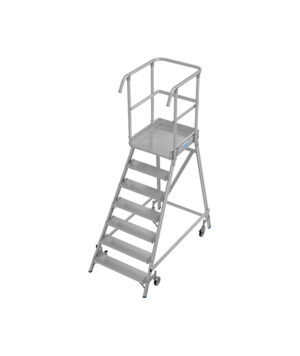 Podesta hliníková, pojazdné schody jednostranné, 7 stupňov KRAUSE