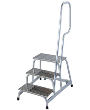 Podesta hliníková, pojazdné schody so zábradlím, 3 stupne KRAUSE